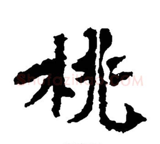 桃字佚名毛笔楷书书法写法,摘自张猛龙碑
