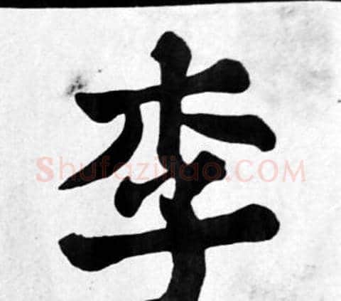 李字苏轼毛笔楷书写法,摘自苏轼毛笔楷书作品