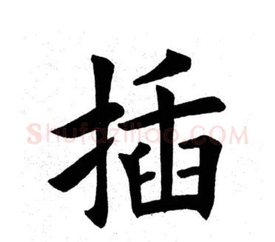 插字田英章毛笔楷书书法写法,摘自田英章毛笔楷书书法作品