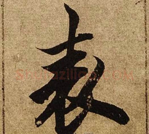 表字柯九思毛笔楷书书法写法,摘自老人星赋