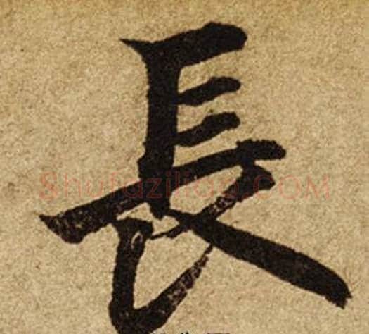 長字柯九思毛笔楷书书法写法,摘自老人星赋