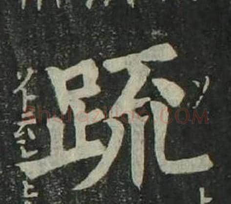 疏字姜立纲毛笔楷书书法写法,摘自四体千字文