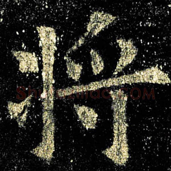 欧阳询毛笔楷书将字的写法,摘自欧阳询书法作品九成宫醴泉铭