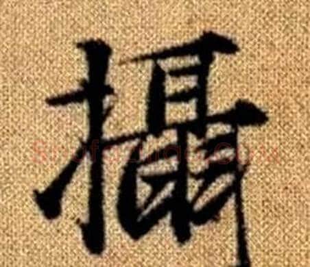 攝字赵孟頫毛笔楷书写法,摘自真草千字文