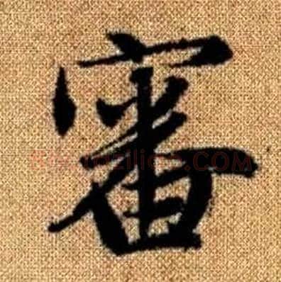 審字赵孟頫毛笔楷书写法,摘自真草千字文