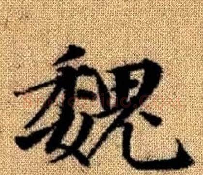 魏字王铎毛笔楷书书法写法,摘自真草千字文
