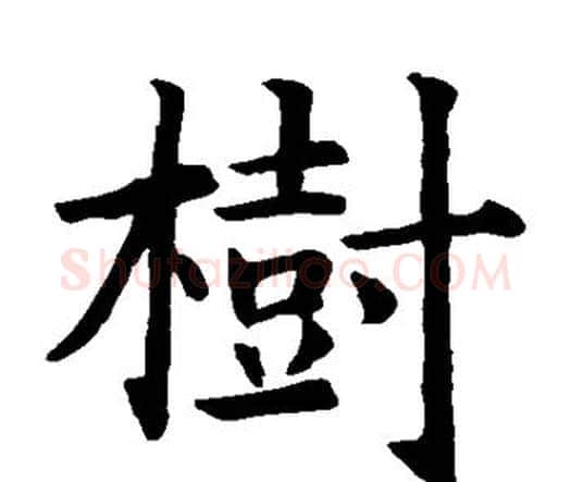 树字智永毛笔楷书书法写法,摘自智永毛笔楷书书法作品