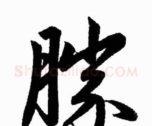 勝字赵孟頫毛笔楷书写法,摘自赵孟頫毛笔楷书作品