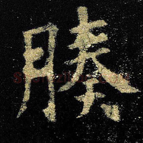 欧阳询毛笔楷书腠字的写法,摘自欧阳询书法作品九成宫醴泉铭