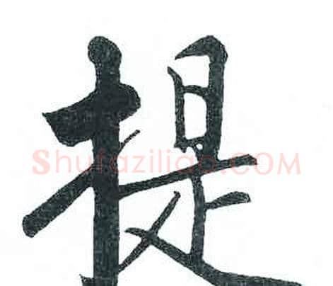 提字启功毛笔楷书书法写法,摘自临明初拓玄秘塔碑