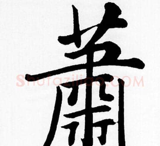 蕭字王铎毛笔楷书书法写法,摘自王铎毛笔楷书书法作品