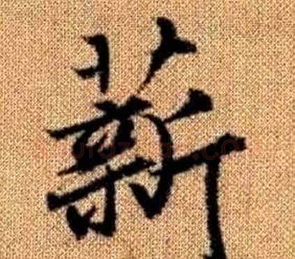 薪字王铎毛笔楷书书法写法,摘自真草千字文