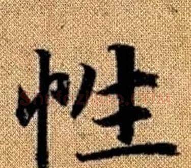 性字王铎毛笔楷书书法写法,摘自真草千字文