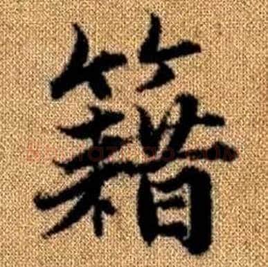 籍字赵孟頫毛笔楷书写法,摘自真草千字文