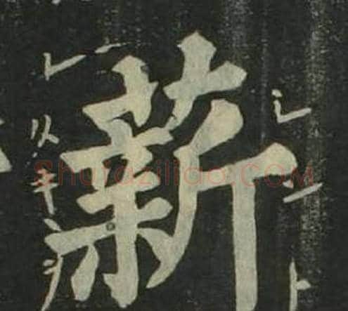 薪字姜立纲毛笔楷书书法写法,摘自四体千字文