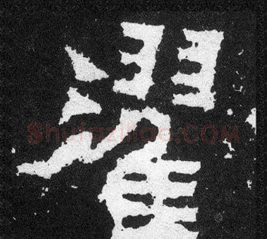 濯字爨宝子毛笔隶楷过渡书体书法写法,摘自爨宝子碑