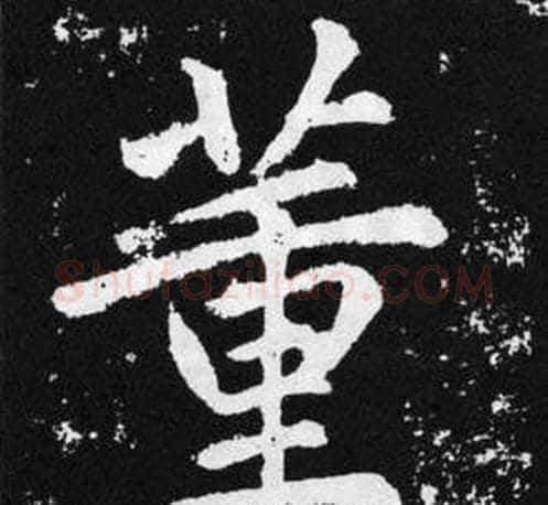 董字王铎毛笔楷书书法写法,摘自张留孙碑