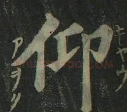 仰字姜立纲毛笔楷书书法写法,摘自四体千字文