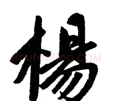 楊字王铎毛笔楷书书法写法,摘自王铎毛笔楷书书法作品