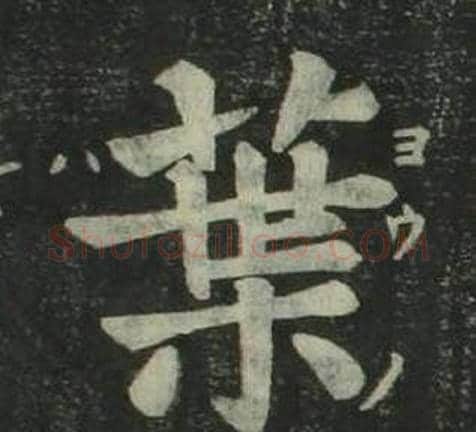 葉字姜立纲毛笔楷书书法写法,摘自四体千字文