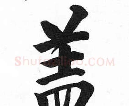 盖字启功毛笔楷书书法写法,摘自临明初拓玄秘塔碑