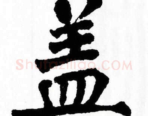 盖字翁闿运毛笔楷书书法写法,摘自翁闿运毛笔楷书书法作品