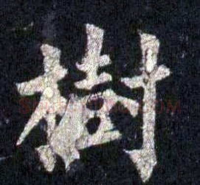 樹字裴休毛笔楷书书法写法,摘自圭峰禅师碑