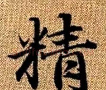 精字赵孟頫毛笔楷书写法,摘自真草千字文