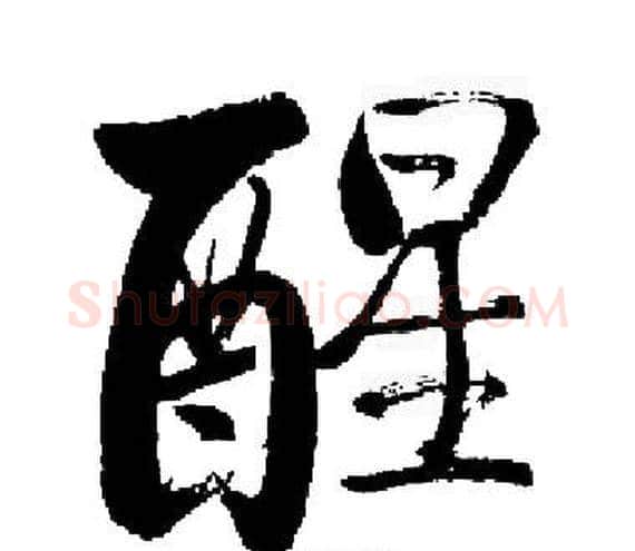 醒字启功毛笔楷书书法写法,摘自启功毛笔楷书书法作品