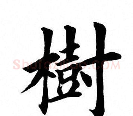 树字田英章毛笔楷书书法写法,摘自田英章毛笔楷书书法作品