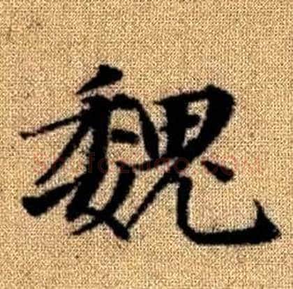 魏字赵孟頫毛笔楷书写法,摘自真草千字文