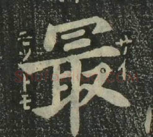 最字姜立纲毛笔楷书书法写法,摘自四体千字文