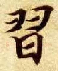習毛笔楷书写法,摘自隋智永真草千字文