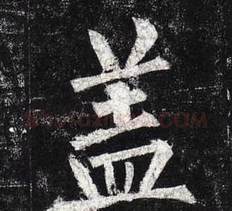 盖字柳公权毛笔楷书书法写法,摘自玄秘塔碑