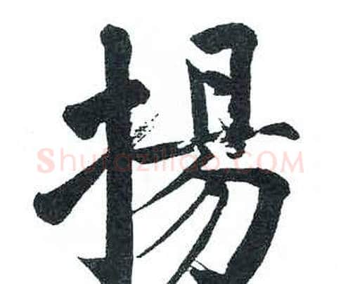 揚字启功毛笔楷书书法写法,摘自临明初拓玄秘塔碑