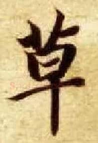 草毛笔楷书写法,摘自隋智永真草千字文