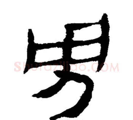 男字轪侯利苍的儿子‌‌毛笔隶书写法,摘自轪侯利苍的儿子‌‌毛笔隶书作品