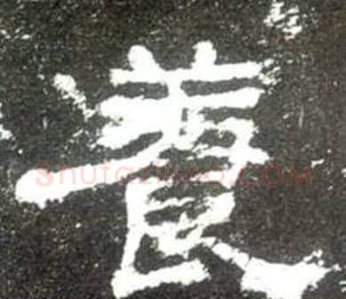 養字佚名毛笔隶书书法写法,摘自史晨碑