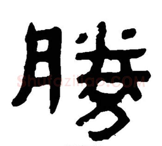 胜字轪侯利苍的儿子‌‌毛笔隶书写法,摘自轪侯利苍的儿子‌‌毛笔隶书作品