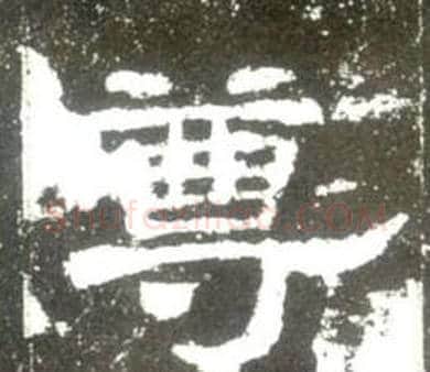 尊字佚名毛笔隶书书法写法,摘自史晨碑
