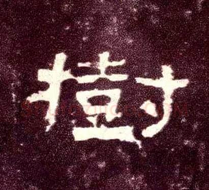 树毛笔隶书写法,摘自汉张迁碑