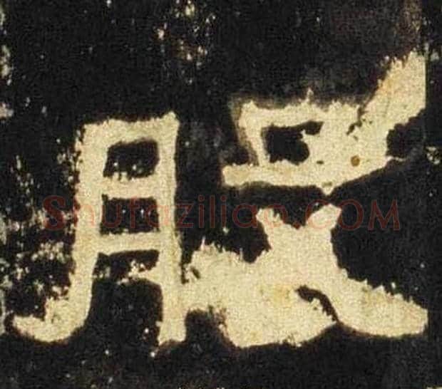股字佚名毛笔隶书书法写法,摘自张迁碑
