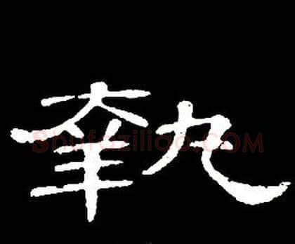 執字席夔毛笔隶书书法写法,摘自千字文