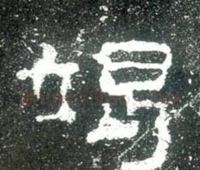 竭字佚名毛笔隶书书法写法,摘自史晨碑