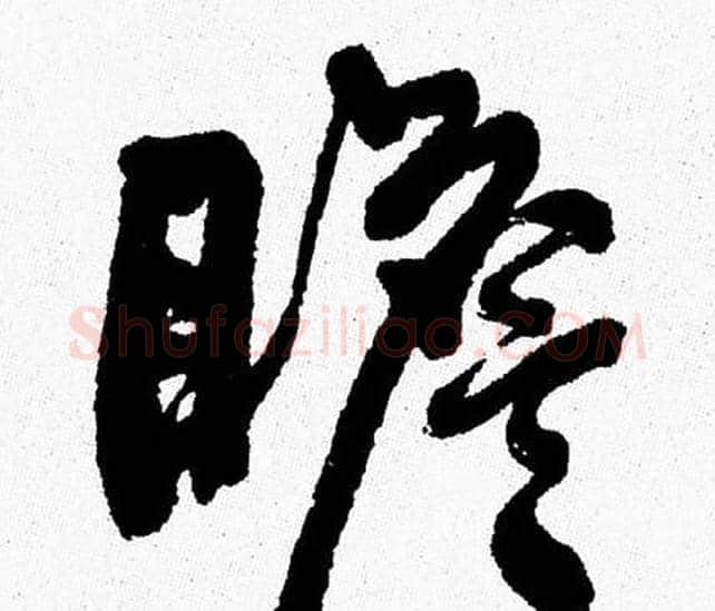 瞻字周慧珺毛笔行书书法写法,摘自周慧珺毛笔行书书法作品