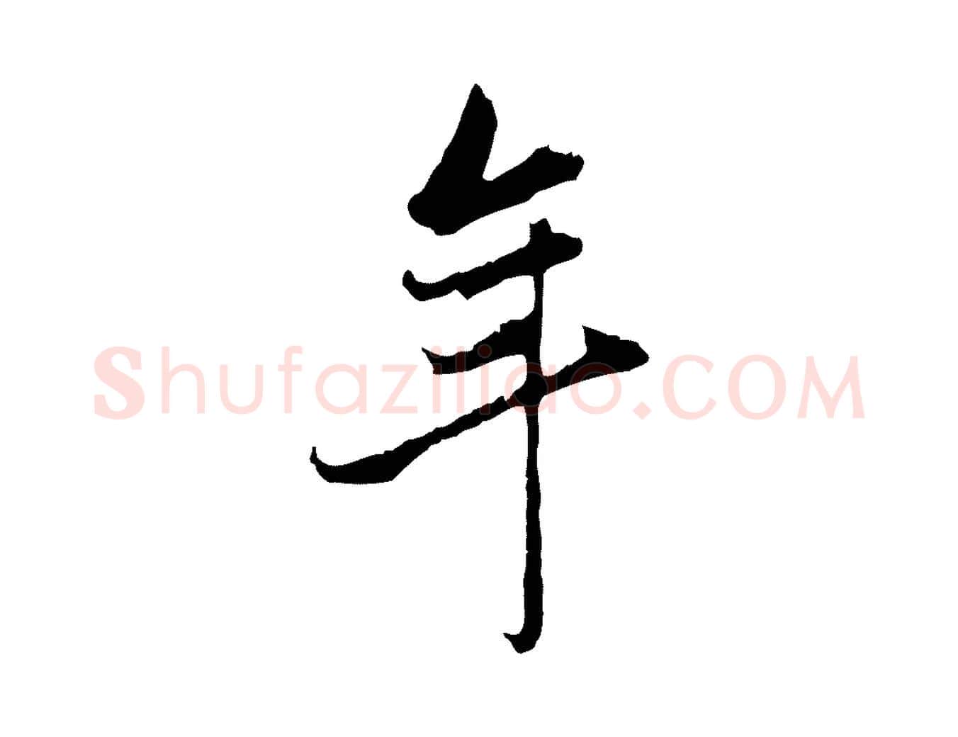年毛笔行书写法,摘自明代董其昌洛神赋十三行补