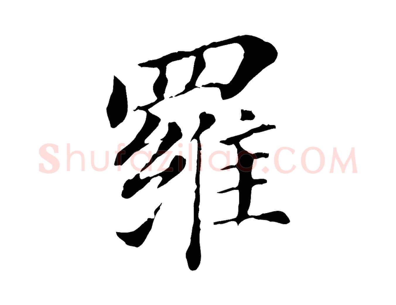 羅毛笔行书写法,摘自明代董其昌洛神赋十三行补