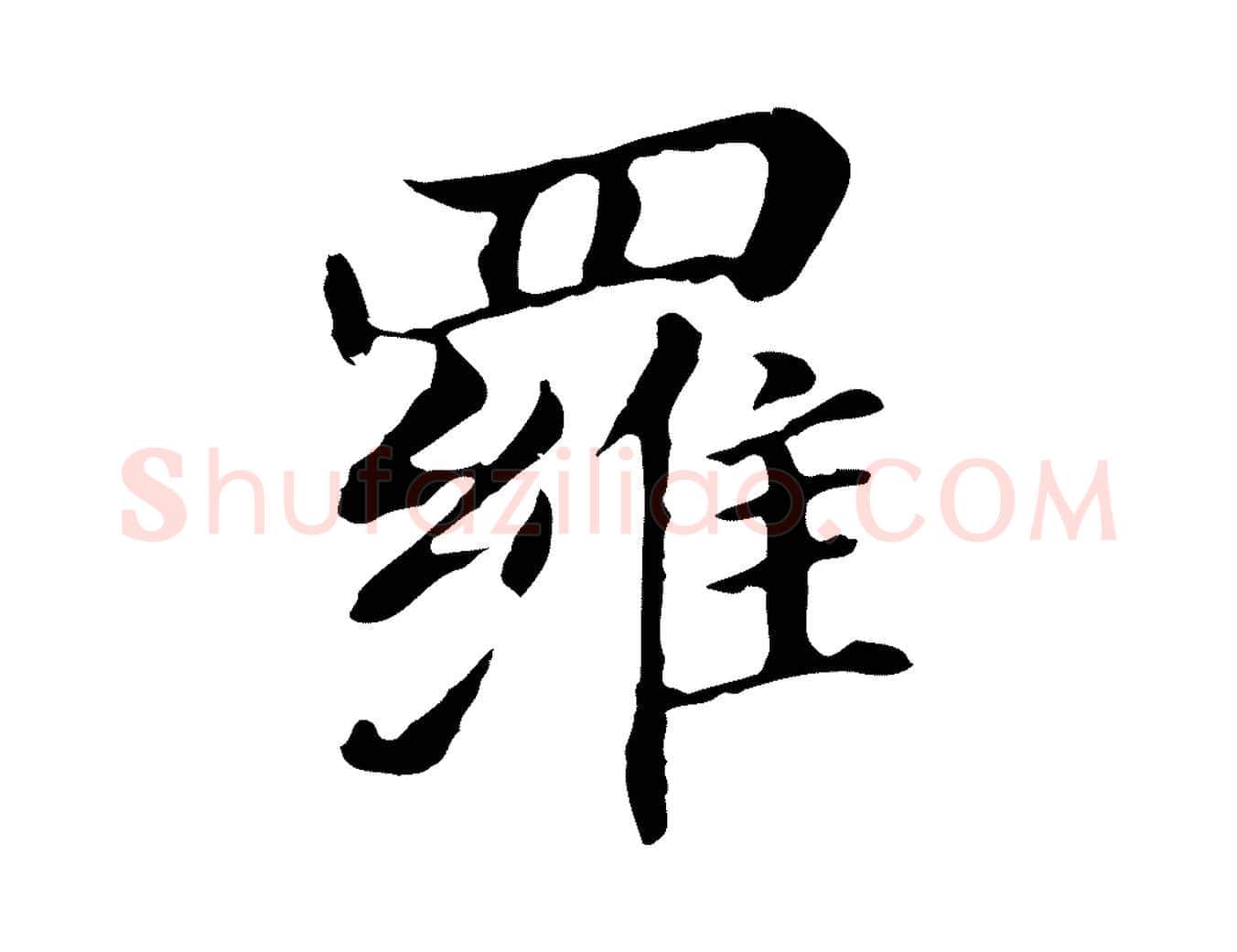 羅毛笔行书写法,摘自明代董其昌洛神赋十三行补
