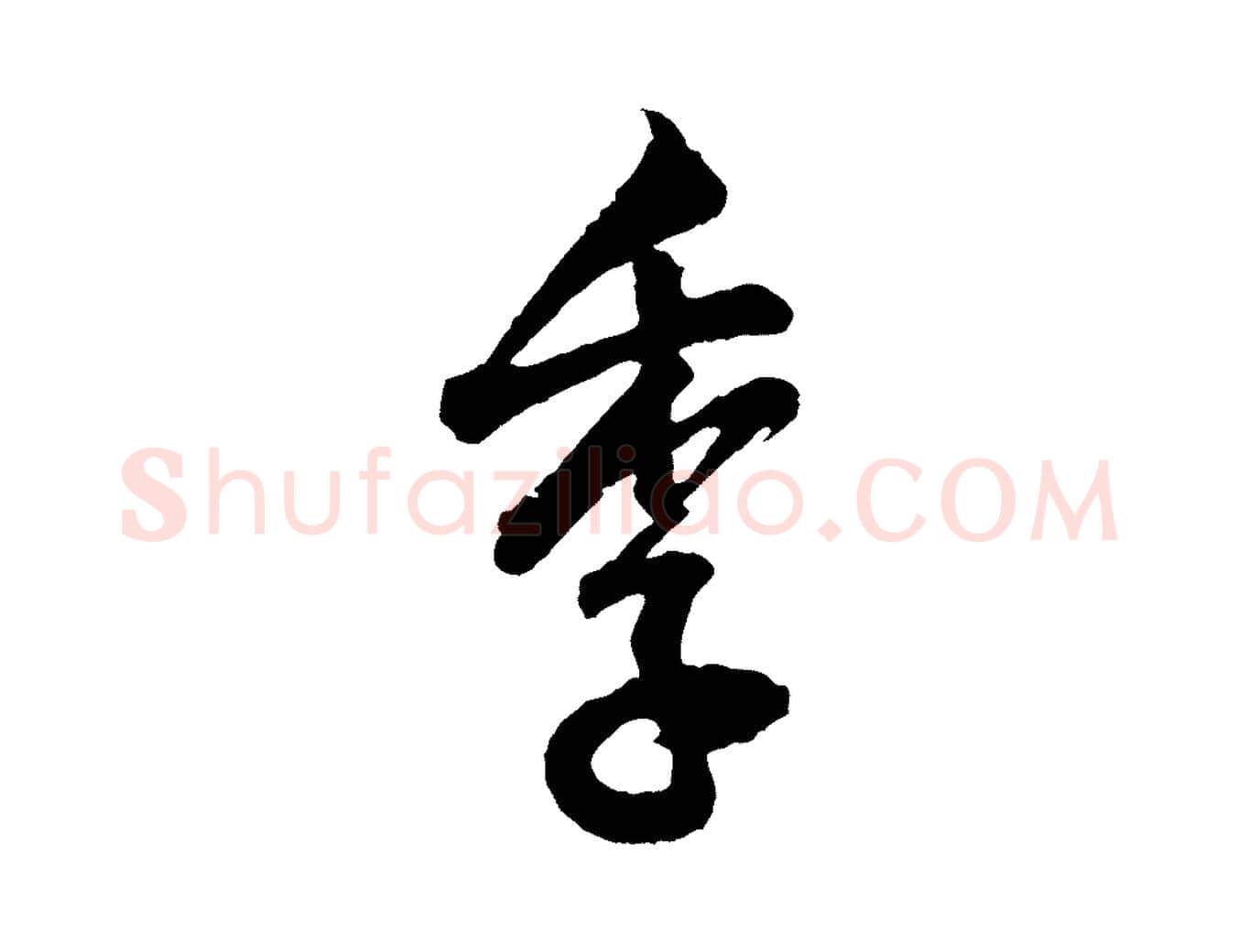 季毛笔行书写法,摘自明代董其昌题画十跋