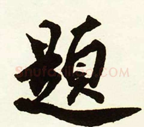 題字赵孟頫毛笔行书书法写法,摘自跋唐玄宗鹡鸰颂卷